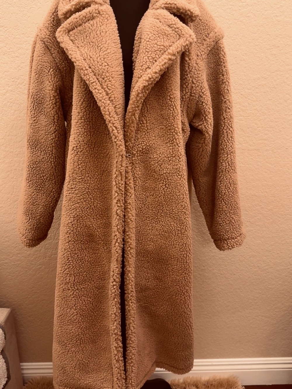 Fabletics Plush Teddy Coat in Camel - Picture 4 of 16